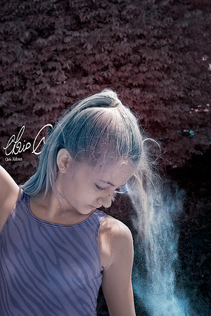 Maggie Ayres - infrared falling flour  - Chris Aldous Photography